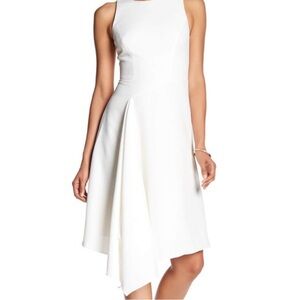 Ted Baker Asymmetrical Midi Dress White